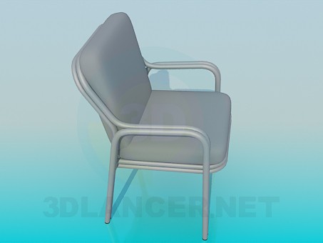 3d модель М'який стілець з підлокітниками – превью