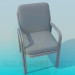 3d модель Мягкий стул с подлокотниками – превью
