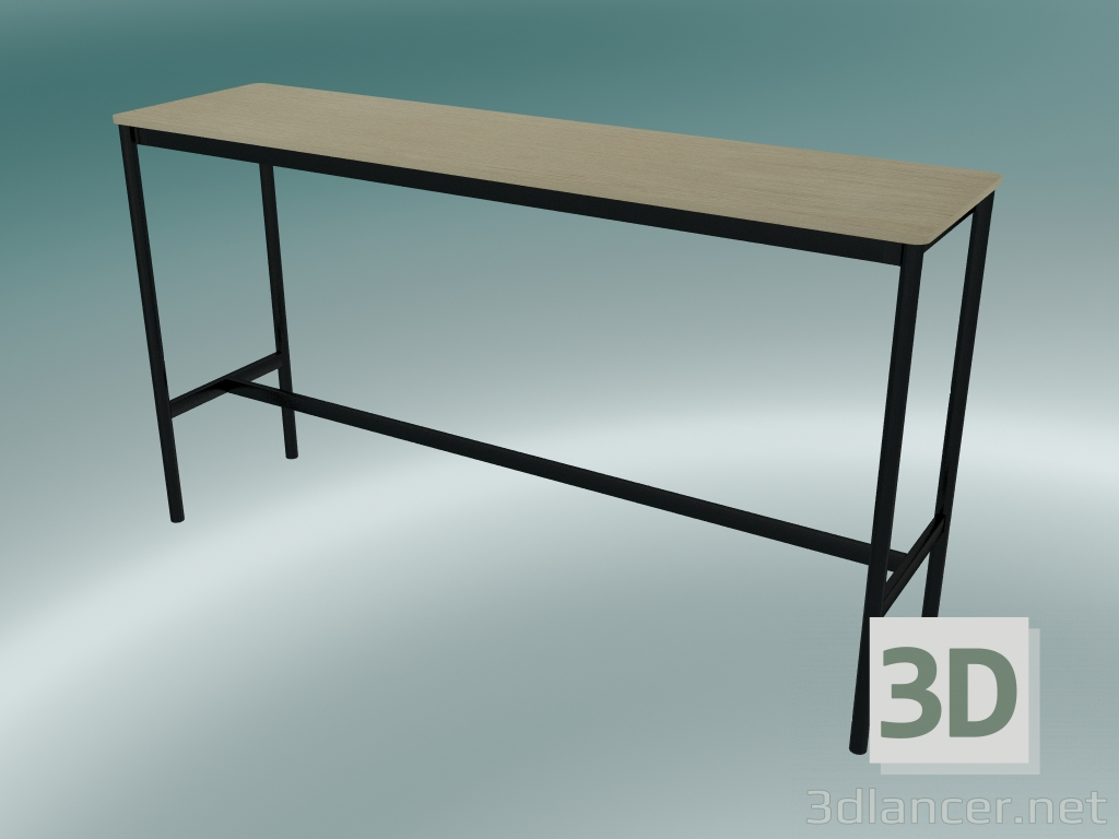 3D modeli Dikdörtgen masa Tabanı Yüksek 50x190x105 (Meşe, Siyah) - önizleme