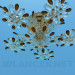 3d model Lámpara Chandelier de cristal flores - vista previa