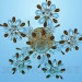 modèle 3D Lustre en cristal fleurs - preview