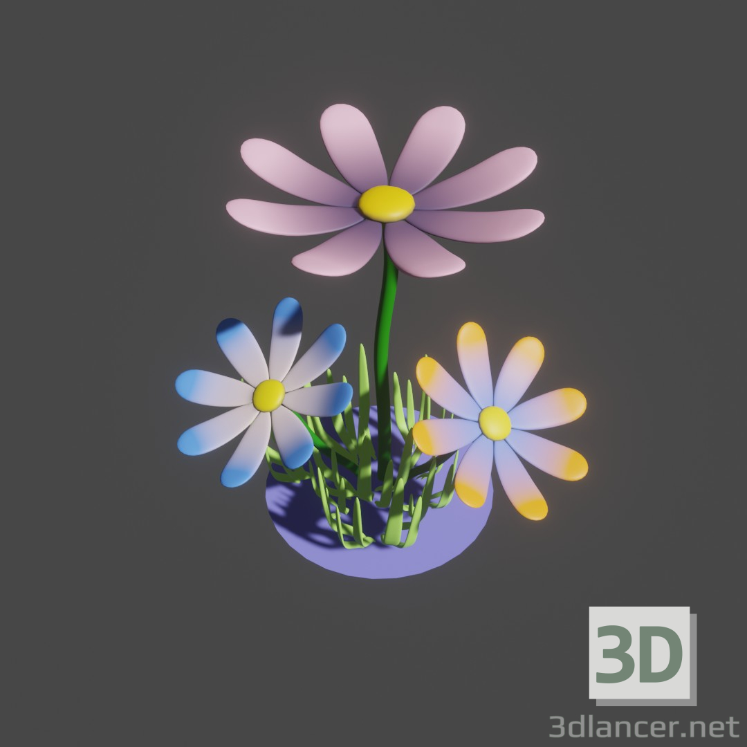 modello 3D fiori - anteprima