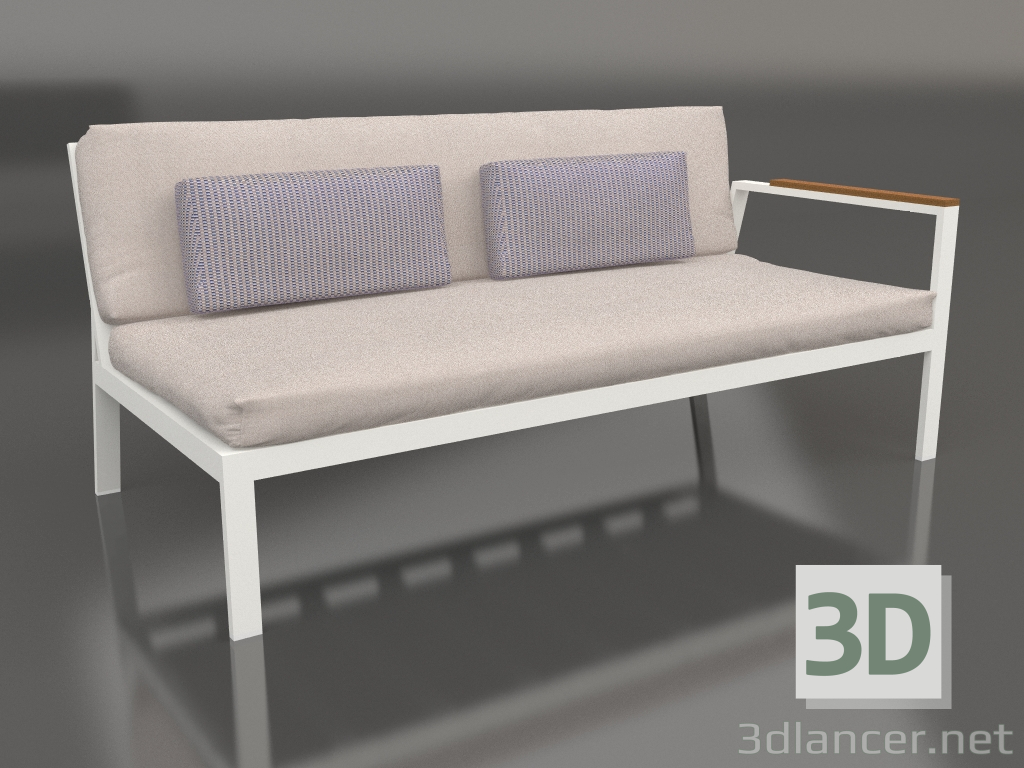 modèle 3D Module canapé, section 1 droite (Gris agate) - preview