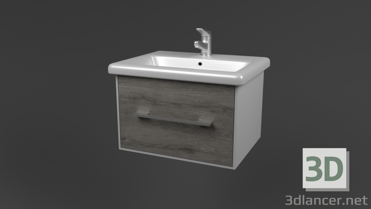 3D Modell Hängende Waschbecken - Vorschau