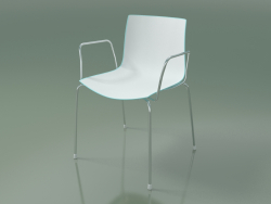 Cadeira 0251 (4 pernas com braços, polipropileno bicolor, cromado)