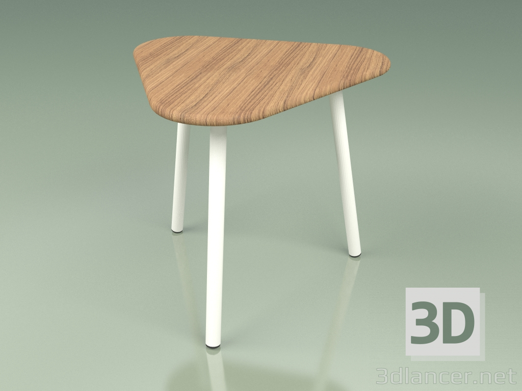 modèle 3D Table d'appoint 010 (Métal Lait, Teck) - preview