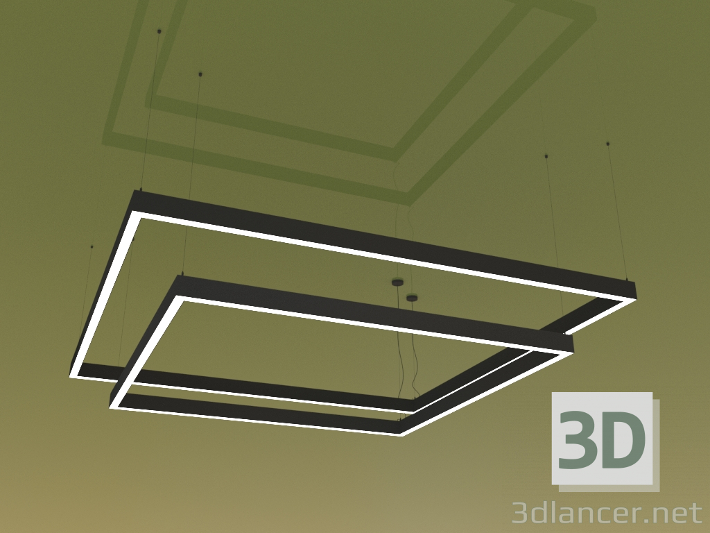 3d model Luminaire KVADRATO DUO (1850 mm) - preview
