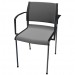 3d model Stackable chair with upholstery fabric with armrests - preview