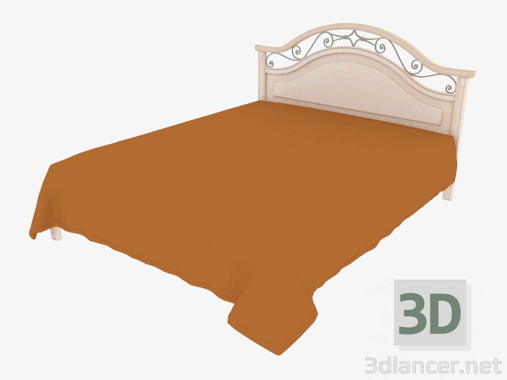 3d модель Двуспальная кровать со светлой отделкой (1770х1137х2097) – превью