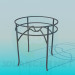 3d модель Круглий скляний столик на металевій основі – превью