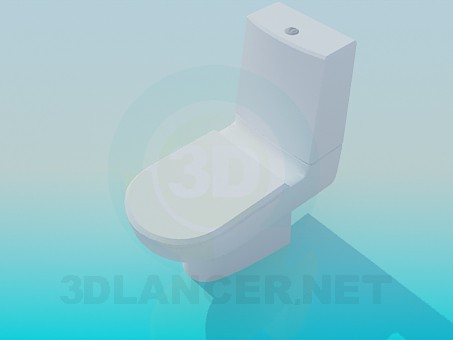 Modelo 3d WC com tanque de descarga - preview