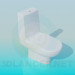 modello 3D WC con serbatoio di scarico - anteprima
