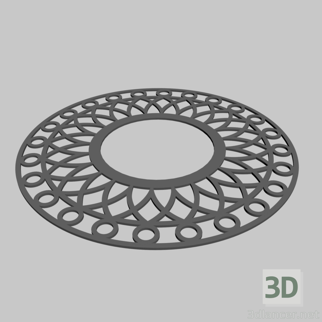 3d model tree grate - preview
