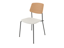 Unstrain-Stuhl mit Sperrholzrückenlehne und Sitzpolsterung H81