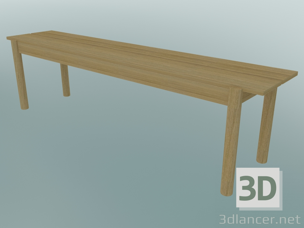 modello 3D Panchina lineare in legno (170 cm) - anteprima