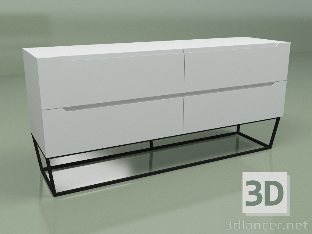 3d model Chest of drawers Harvard height 75.4 cm - preview