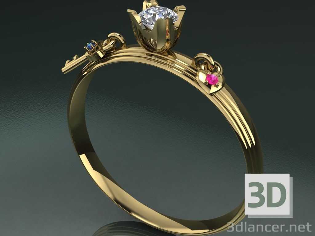 3D modeli kadın yüzüğü - önizleme