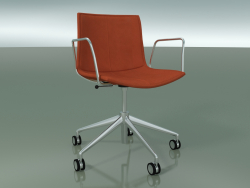 Chair 0319 (5 castors, with armrests, LU1, with removable leather interior, cover 1)