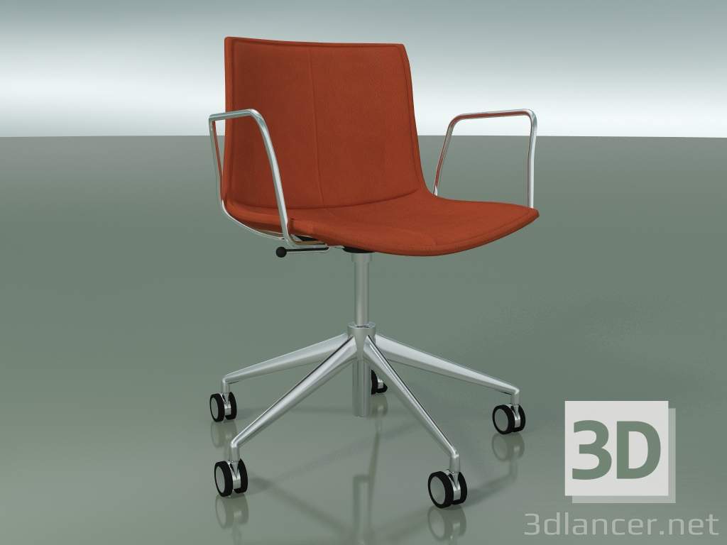3D Modell Stuhl 0319 (5 Rollen, mit Armlehnen, LU1, mit abnehmbarer Lederausstattung, Bezug 1) - Vorschau