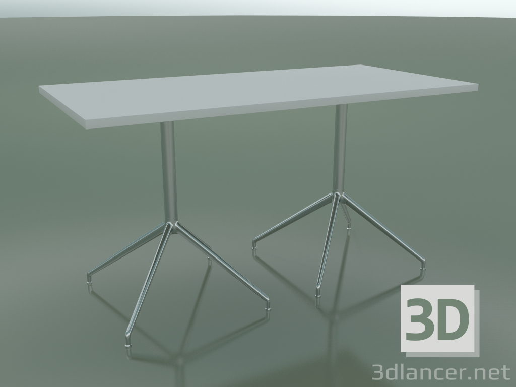 modello 3D Tavolo rettangolare con doppia base 5702, 5719 (H 74 - 69x139 cm, Bianco, LU1) - anteprima