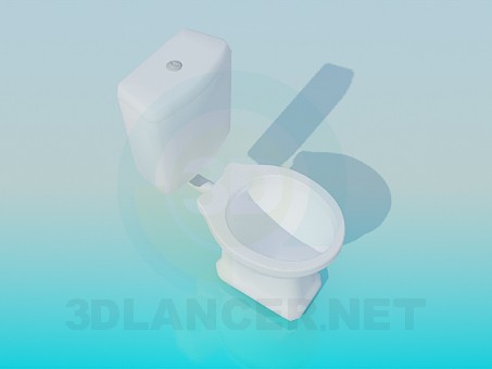 3D modeli Bir tank ile tuvalet - önizleme