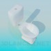 3d model Toilet with a tank - preview