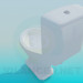 modello 3D WC con serbatoio - anteprima