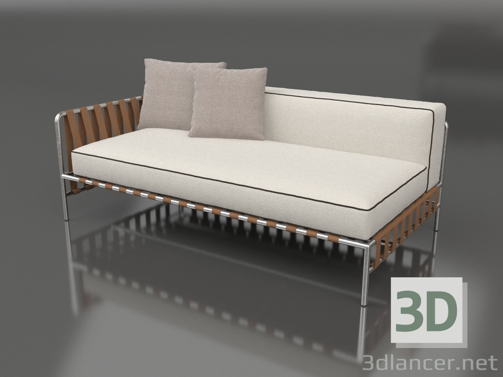 modello 3D Modulo divano, sezione 1 a sinistra - anteprima