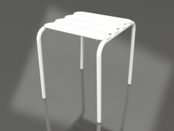 Niedriger Stuhl. Beistelltisch (Weiß)