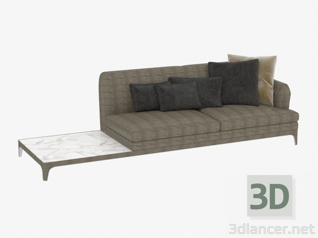 modello 3D Divano moderno in pelle doppia con tavolo Oscar (298х98х83) - anteprima