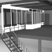 3d Balcony in the hangar model buy - render