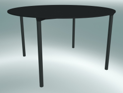 Table MONZA (9224-01 (Ø 129cm), H 73cm, HPL noir, aluminium, revêtement époxy noir)
