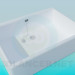 3D modeli Kare duş teknesi - önizleme