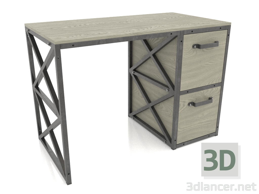 modèle 3D Un bureau avec tiroirs - preview