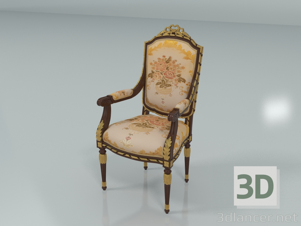 3D Modell Stuhl mit Armlehnen (Art. 14541) - Vorschau