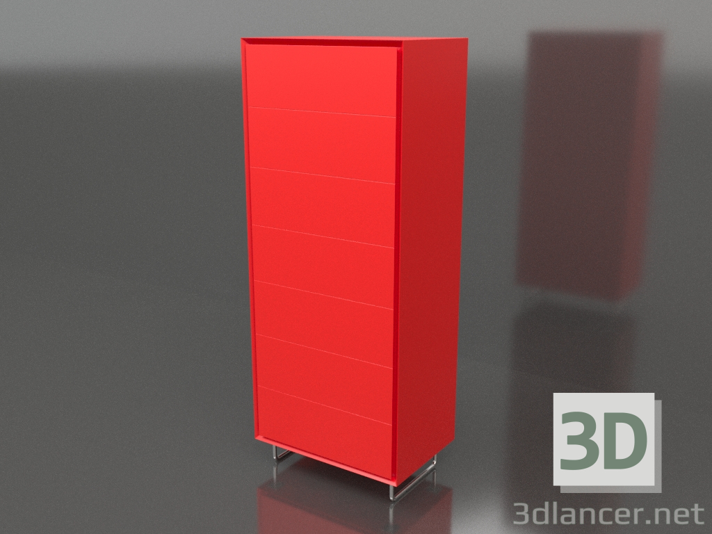modello 3D Cassettiera TM 013 (600x400x1500, arancio luminoso) - anteprima