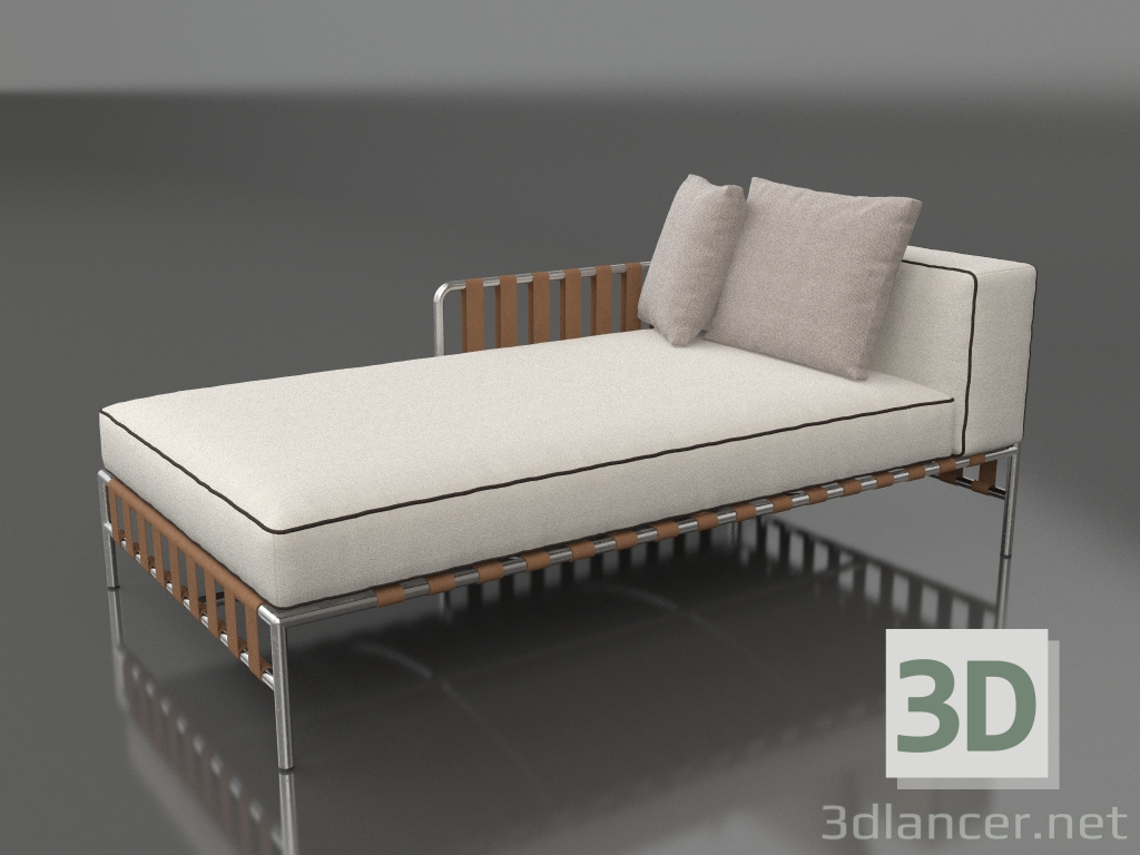 modello 3D Modulo divano, sezione 2 a sinistra - anteprima