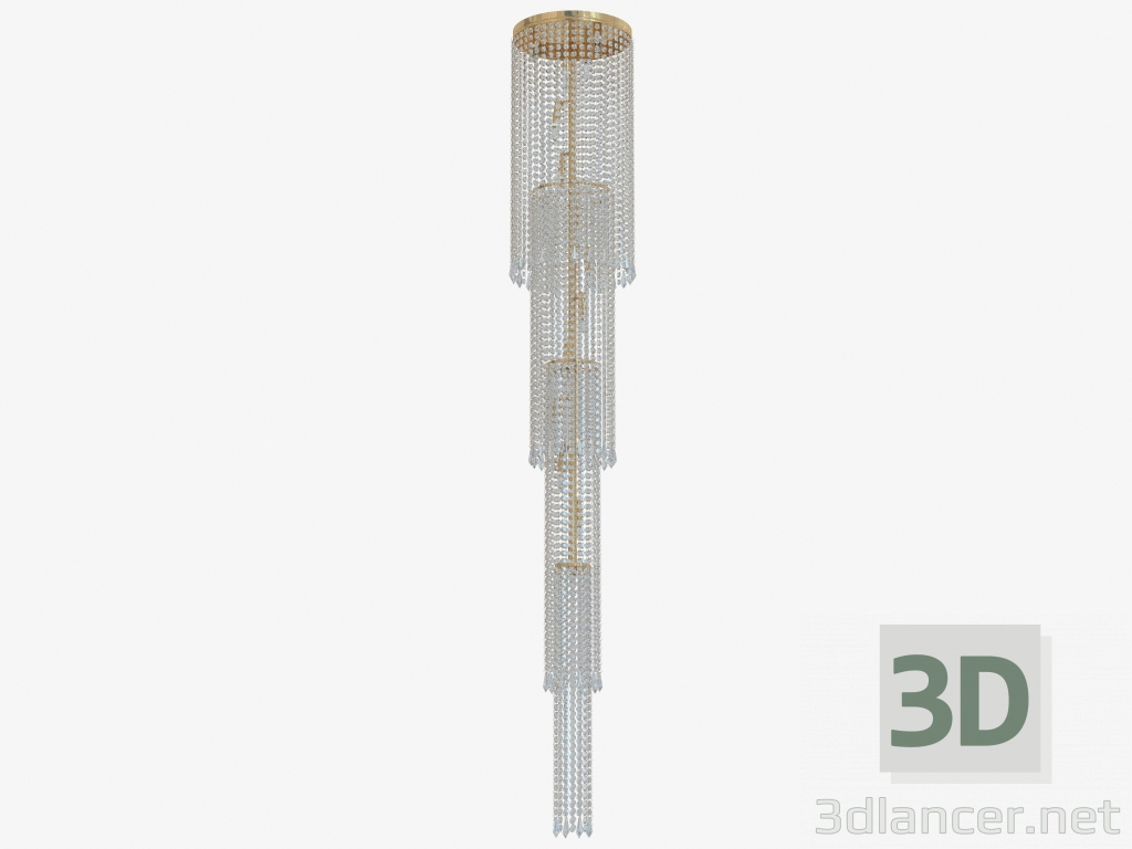 3D modeli Tavan armatür kristal (C110231 14gold) - önizleme