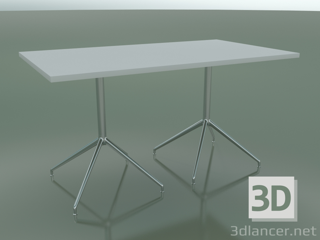modello 3D Tavolo rettangolare con doppia base 5703, 5720 (H 74 - 79x139 cm, Bianco, LU1) - anteprima