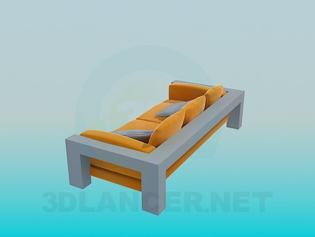modèle 3D Canapé avec socle solide - preview