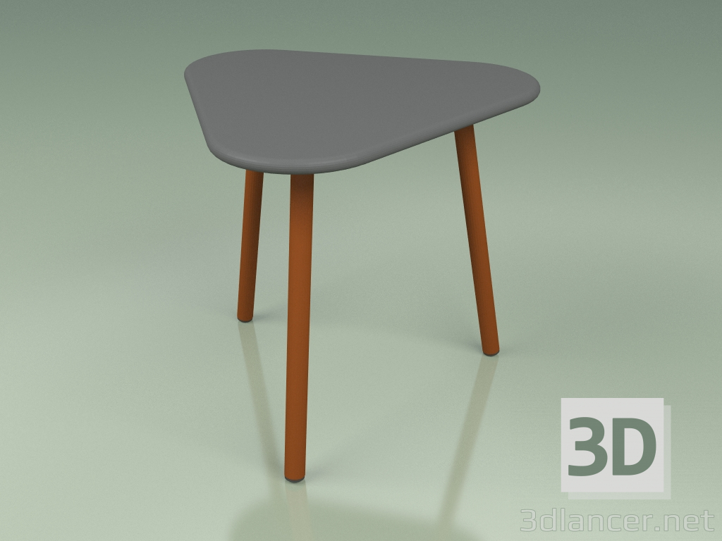 modello 3D Tavolino 010 (metallo ruggine, HPL grigio) - anteprima
