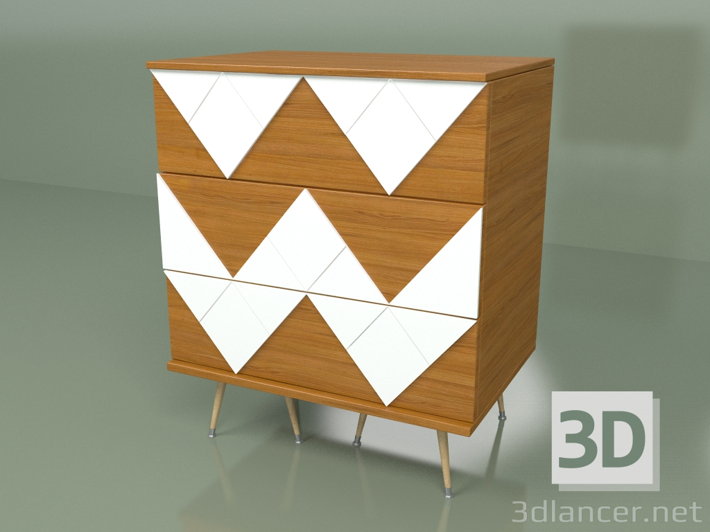 3d model Chest of drawers Lady Woo with color pattern (white) - preview