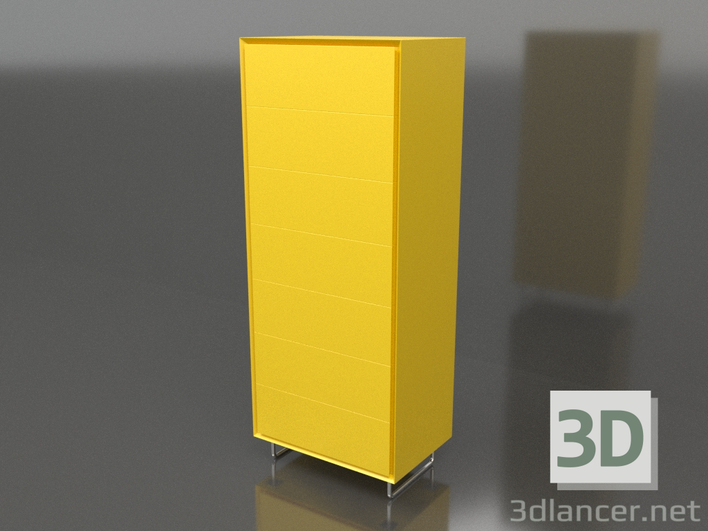 3d model Cómoda TM 013 (600x400x1500, amarillo luminoso) - vista previa