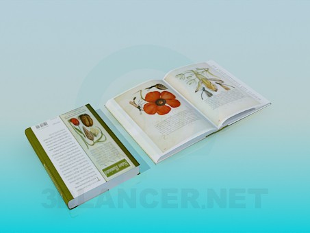Modelo 3d Livros sobre flores - preview
