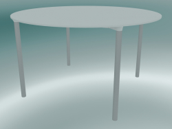 Tisch MONZA (9224-01 (Ø 129 cm), H 73 cm, HPL weiß, Aluminium, weiß pulverbeschichtet)