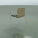 3d model Chair 0325 (4 legs with armrests and leather front trim, bleached oak) - preview