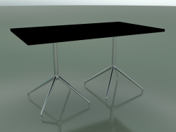 Rectangular table with a double base 5703, 5720 (H 74 - 79x139 cm, Black, LU1)