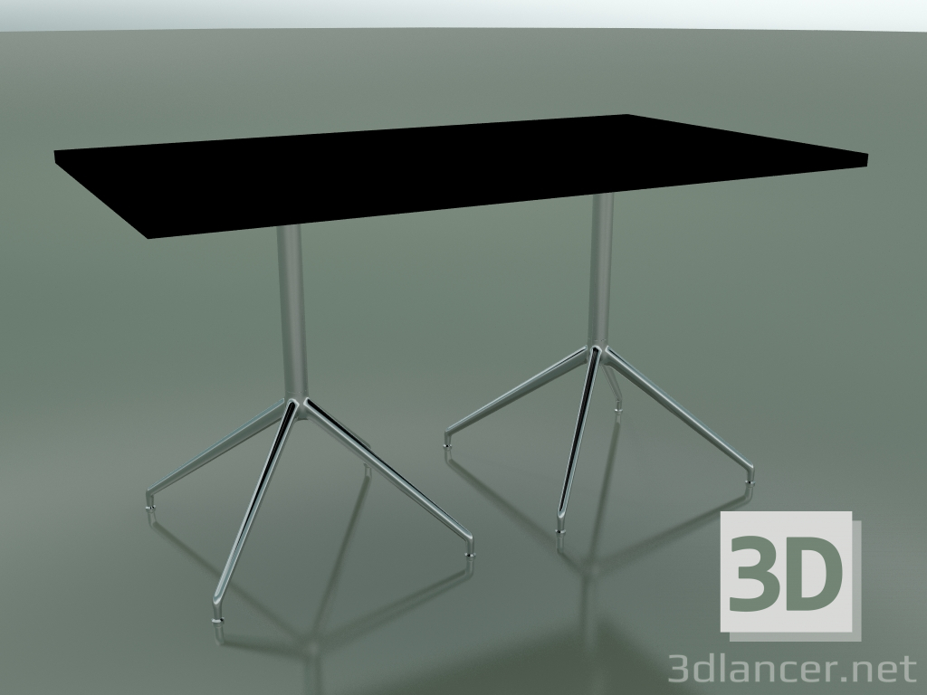 modello 3D Tavolo rettangolare con doppia base 5703, 5720 (H 74 - 79x139 cm, Nero, LU1) - anteprima