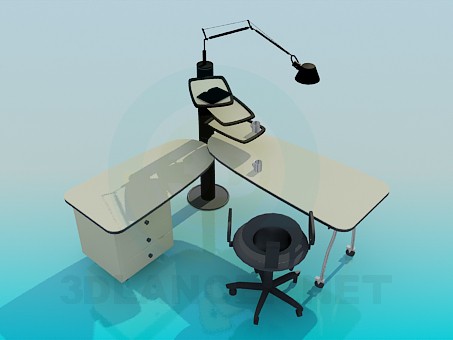 3d модель Письменный раздвижной стол – превью