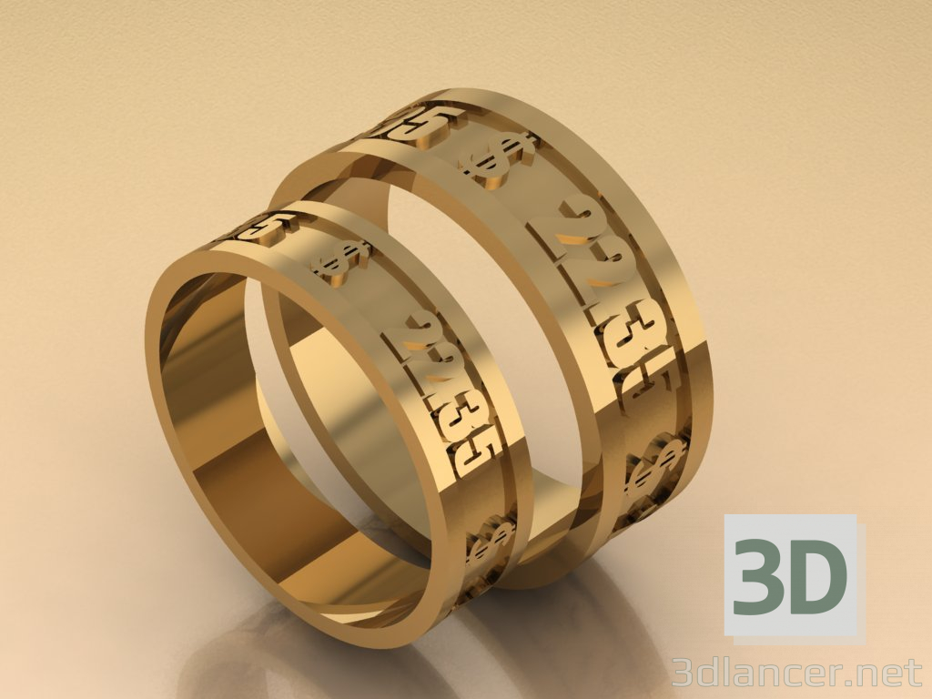 modèle 3D anneau d'argent - preview
